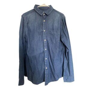 Goodfellow & Co Blue Denim Button Down Shirt Size M